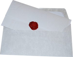 letter with wax seal and envelope